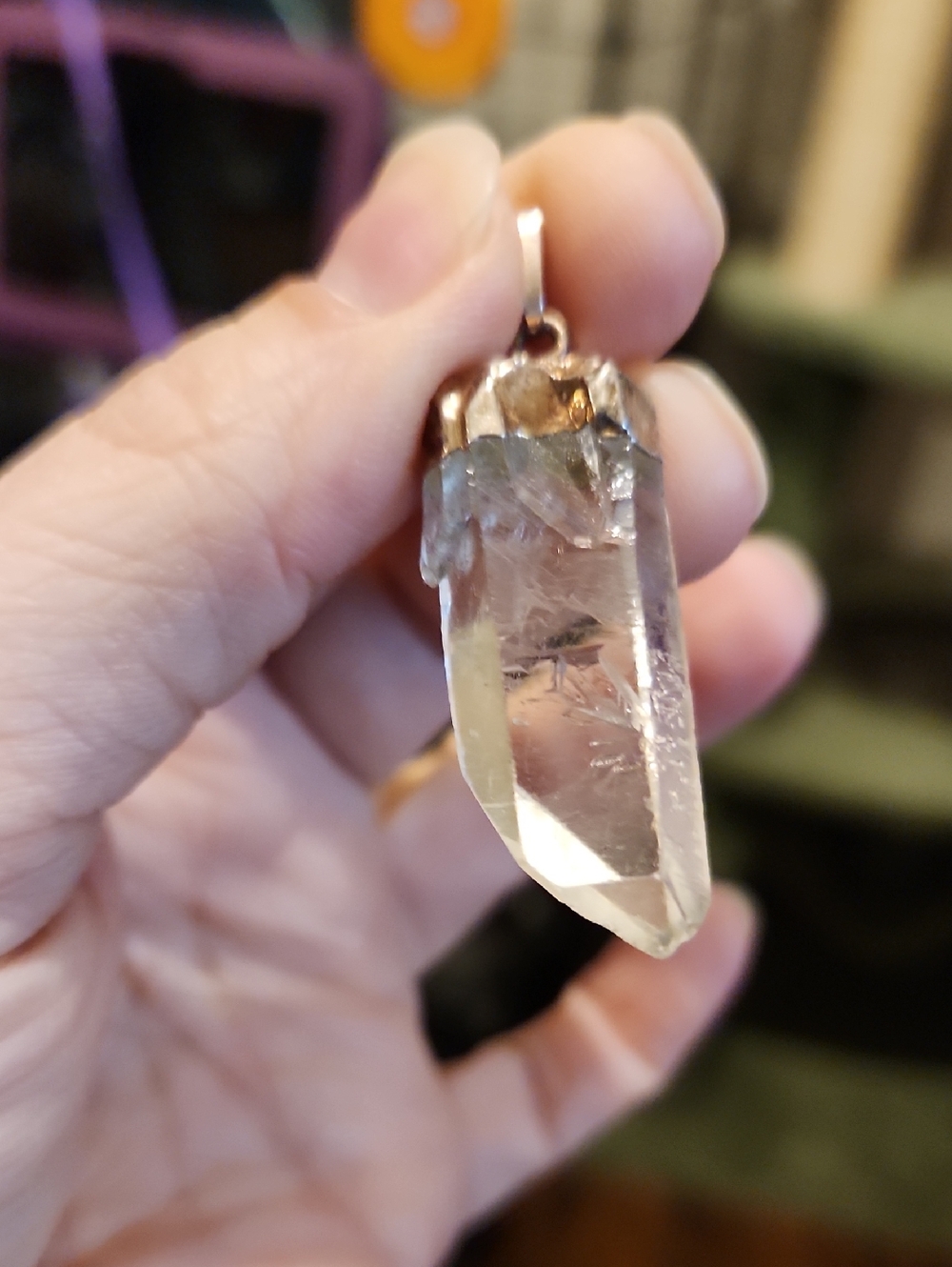 Clear Quartz Point Pendant - Often called Rock Crystal